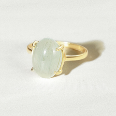 Nhẫn Bạc 925 Đính Đá Ngọc Hải Lam Aquamarine Tự Nhiên - VSR500