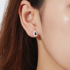 (1 Cái) Hoa Tai Bạc 925 Dáng Nụ Giọt Nước Đính Đá Xanh Sapphire Chic Stud - VUE500-L