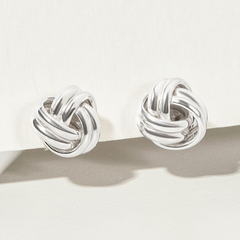 (1 Cái) Hoa Tai Bạc 925 Dáng Nụ Sợi Kết Nối Knot - VUE501