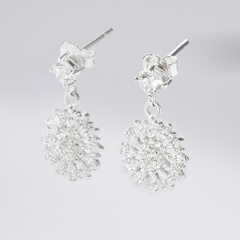 Khuyên Tai Bạc 925 Bông Tuyết Tròn Đính Đá Winter Snow - VUE506