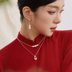 Dây Chuyền Bạc 925 Mặt Ngọc Trai Tự Nhiên Tròn Phối Đá Dáng Giọt Nước Luxury Pearls - VUN504