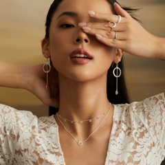 Khuyên Tai Nụ Bạc 925 Hình Tròn Đính Đá Chữ Nhật CZ Trắng - VUE509