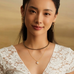Khuyên Tai Bạc 925 Dáng Treo Đính Đá Crystal Thả Dài - VUE519