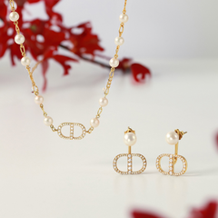 Bông Tai Jacket Bạc 925 Ngọc Trai Tự Nhiên Phối Đá Luxury Pearls - VUE01