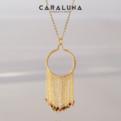 Mặt Dây Chuyền Bạc 925 Tua Rua Đính Đá Tourmaline Tự Nhiên - VUP507