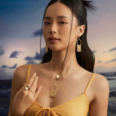Nhẫn Chủ Bạc 925 Đính 3 Viên Đá Lớn Routile Đen, Onyx Đen và Rainbow Moonstone - VUR500
