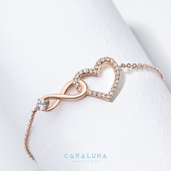 Quà Tặng 8/3 Lắc Tay Bạc 925 Trái Tim Vô Cực Đính Đá Tình Yêu Vĩnh Cửu - Infinite Love - VYB09