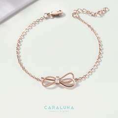Lắc Tay Bạc 925 Lariat Nơ Đính Đá - Bowtie Love - VYB31