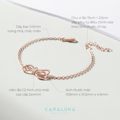 Lắc Tay Bạc 925 Lariat Nơ Đính Đá - Bowtie Love - VYB31