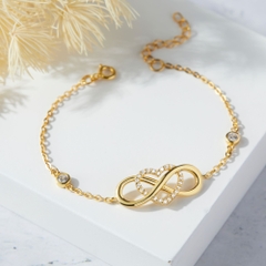 Quà Tặng 8/3 Lắc Tay Bạc 925 Trái Tim Vô Cực Đính Đá Mãi Yêu Infinite Love - VYB37