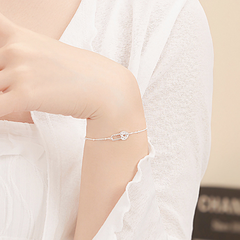 Vòng Tay Bạc 925 Ổ Khóa Trái Tim Đính Đá Heart Lock - VYB52