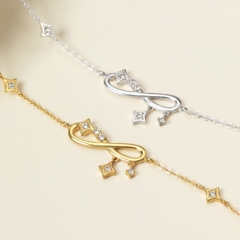 Quà Tặng 8/3 Vòng Tay Bạc 925 Hình Vô Cực Đính Đá Treo Infinity Bracelet - VYB72