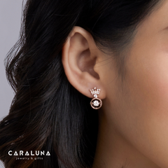 Quà tặng 8/3 Bông Tai Bạc 925 Vương Miện Đá Nhảy Hàn Quốc My Queen - VYE15