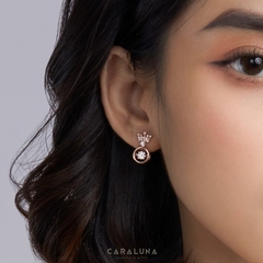 Quà tặng 8/3 Bông Tai Bạc 925 Vương Miện Đá Nhảy Hàn Quốc My Queen - VYE15