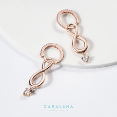 Hoa Tai Bạc 925 Dáng Thả Vô Cực Đính Đá Tình Yêu Vĩnh Cửu - Infinite Love - VYE16