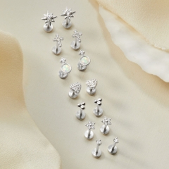 Khuyên Tai Chốt Vặn, Chốt Dẹt - Khuyên Tai Flat Back, Chốt Phẳng, Chốt Bi - Collection Earrings