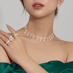 Hoa Tai Bạc 925 Dáng Thả Trăng Sao Đính Đá Nữ Hoàng Đêm Tiệc Night Events - Aphrodite - VYE36
