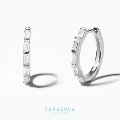 (1 cái) Hoa Tai Bạc 925 Đính Đá Classic - Hoop Earrings - Timeless - VYE503-L