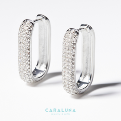 Hoa Tai Bạc 925 Đính Full Đá (Bold) - Hoop Earring - Timeless - VYE507
