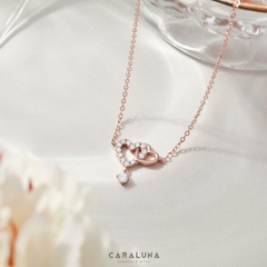 Dây Chuyền Bạc 925 Hai Trái Tim Đính Đá Gắn Kết Heart To Heart - VYN06