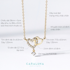 Dây Chuyền Bạc 925 Hai Trái Tim Đính Đá Gắn Kết Heart To Heart - VYN06