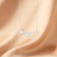 Quà Tặng 8/3 Dây Chuyền Bạc 925 Trái Tim Vô Cực Đính Đá Tình Yêu Vĩnh Cửu - Infinite Love - VYN11