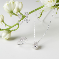 Quà tặng 8/3 Bông Tai Bạc 925 Vương Miện Đá Nhảy Hàn Quốc My Queen - VYE15