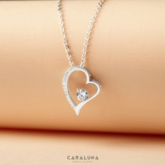 Dây Chuyền Bạc 925 Trái Tim Đính Đá Tình Yêu - Love Heart - VYN15
