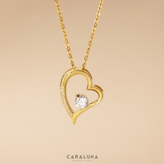 Dây Chuyền Bạc 925 Trái Tim Đính Đá Tình Yêu - Love Heart - VYN15