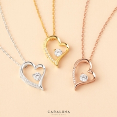 Dây Chuyền Bạc 925 Trái Tim Đính Đá Tình Yêu - Love Heart - VYN15