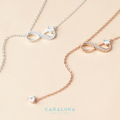 Dây Chuyền Bạc 925 Lariat Vô Cực Đính Đá Mãi Yêu - Forever Love - VYN22