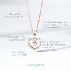 Dây Chuyền Bạc 925 Trái Tim Đính Đá Gắn Charm Tim - Love Heart - VYN40