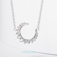 Dây Chuyền Bạc 925 Mặt Trăng Khuyết Đính Đá - Bling Moon - VYN501