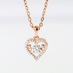 Quà Tặng 8/3 Dây Chuyền Bạc 925 Trái Tim Đá Nhảy Đính Đá Viền Stone Bling Heart - VYN60