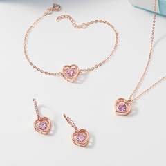 Quà Tặng 8/3 Dây Chuyền Bạc 925 Trái Tim Đá Nhảy Bling Heart - VYN62