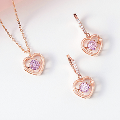 Quà Tặng 8/3 Hoa Tai Bạc 925 Trái Tim Đá Nhảy Bling Heart - VYE51