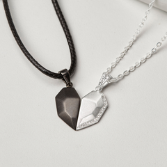 (Một Cặp) Dây Chuyền Đôi Bạc 925 Nửa Trái Tim Ghép Đôi Half Heart - VYN66-VYN67