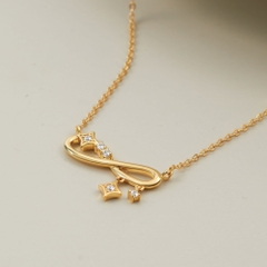 Quà Tặng 8/3 Vòng Cổ Bạc 925 Hình Vô Cực Đính Đá Treo Infinity Necklace - VYN72