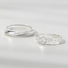 (Một Cặp) Nhẫn Đôi Freesize Bạc 925 Couple Ring - VYR01 & VYR04