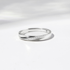 (Một Cặp) Nhẫn Đôi Bạc 925 Freesize Tình Yêu Symbols Of Love - VYR03 & VYR04