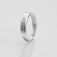 Nhẫn Freesize Bạc 925 Nút Thắt Đính Đá Chìm Cho Nam Đeo Cặp Đôi Knot Ring - VYR16