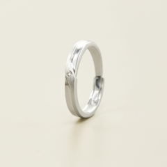 Nhẫn Freesize Bạc 925 Nút Thắt Đính Đá Chìm Cho Nam Đeo Cặp Đôi Knot Ring - VYR16