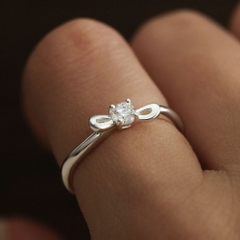 Nhẫn Nữ Freesize Bạc 925 Nơ Đính Đá - VYR25