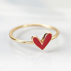Nhẫn Bạc 925 Enamel Trái Tim Đỏ My Love - VYR505