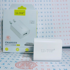 Củ sạc LI-TOP AC06, dòng điện 5V-2A, đạt chứng nhận 3C tiêu chuẩn quốc gia, Kim Ánh bảo hành chính hãng 12 tháng