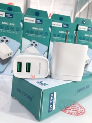 Cóc Sạc Nhanh Kim Cương 3A hiệu KMG 610 có 2 Cổng Sạc Usb - Hàng Chính Hãng