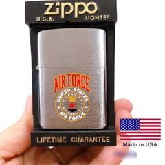 Bật lửa Zippo Mỹ khắc ăn mòn đồ sơn Air Force United Stater, New Full Box, nguyen tem đỏ, sản xuất 1994