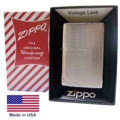 Bật lửa Zippo Mỹ Vintage high polish chrome đầu bằng đít bằng, Box đỏ xưa, Hàng chính hãng