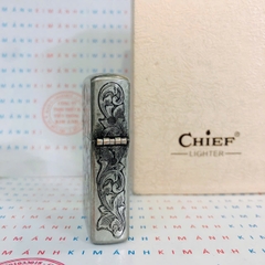 Bật lửa CHIEF CF1323GY Cô Gái Gió Bạc - Chất Liệu Đồng Càng Dùng Càng Sáng (Hàng Chính Hãng)