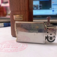 Bật lửa, hộp quẹt Zippo Mỹ Slim bọc gỗ, sản xuất 1990, Hàng chính hãng
